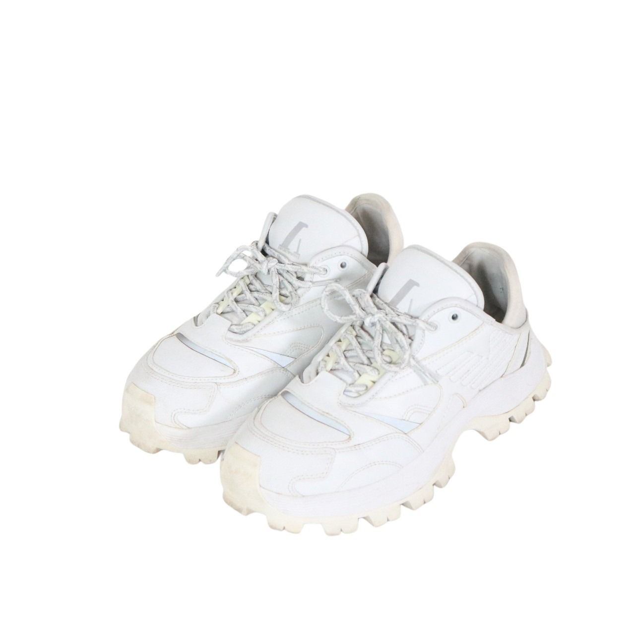EMPORIO ARMANI Leather Chunky Sneakers White Size 26.0cm