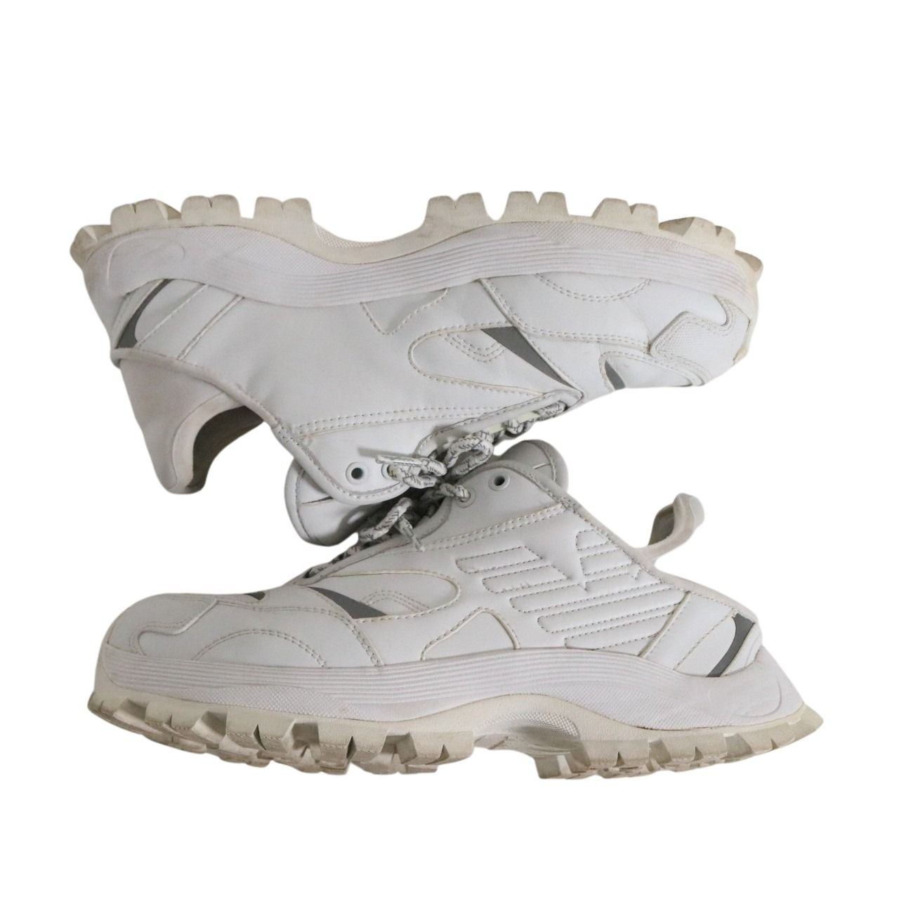 EMPORIO ARMANI Leather Chunky Sneakers White Size 26.0cm