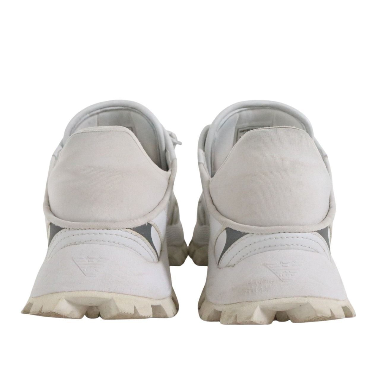 EMPORIO ARMANI Leather Chunky Sneakers White Size 26.0cm