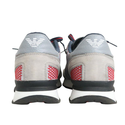EMPORIO ARMANI Eagle Logo Suede Sneakers Gray Size 26.0cm