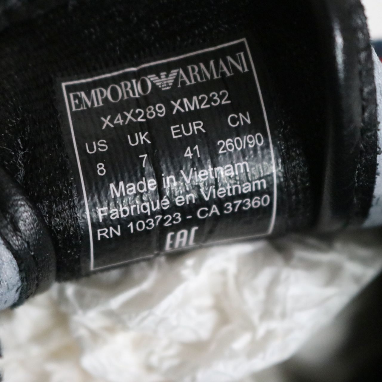 EMPORIO ARMANI Eagle Logo Suede Sneakers Gray Size 26.0cm