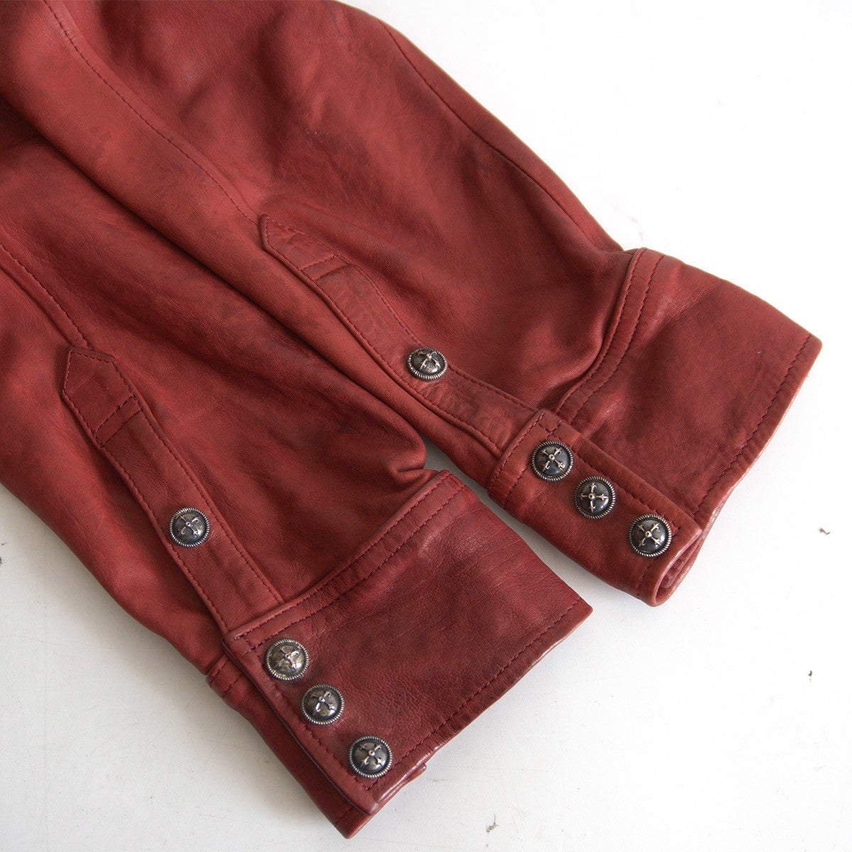 ISAMU KATAYAMA BACKLASH Italian Calf Leather Shirt Size XL