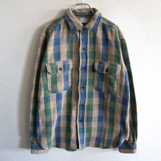 WAREHOUSE Block Check Flannel Shirt Gusseted Size XL