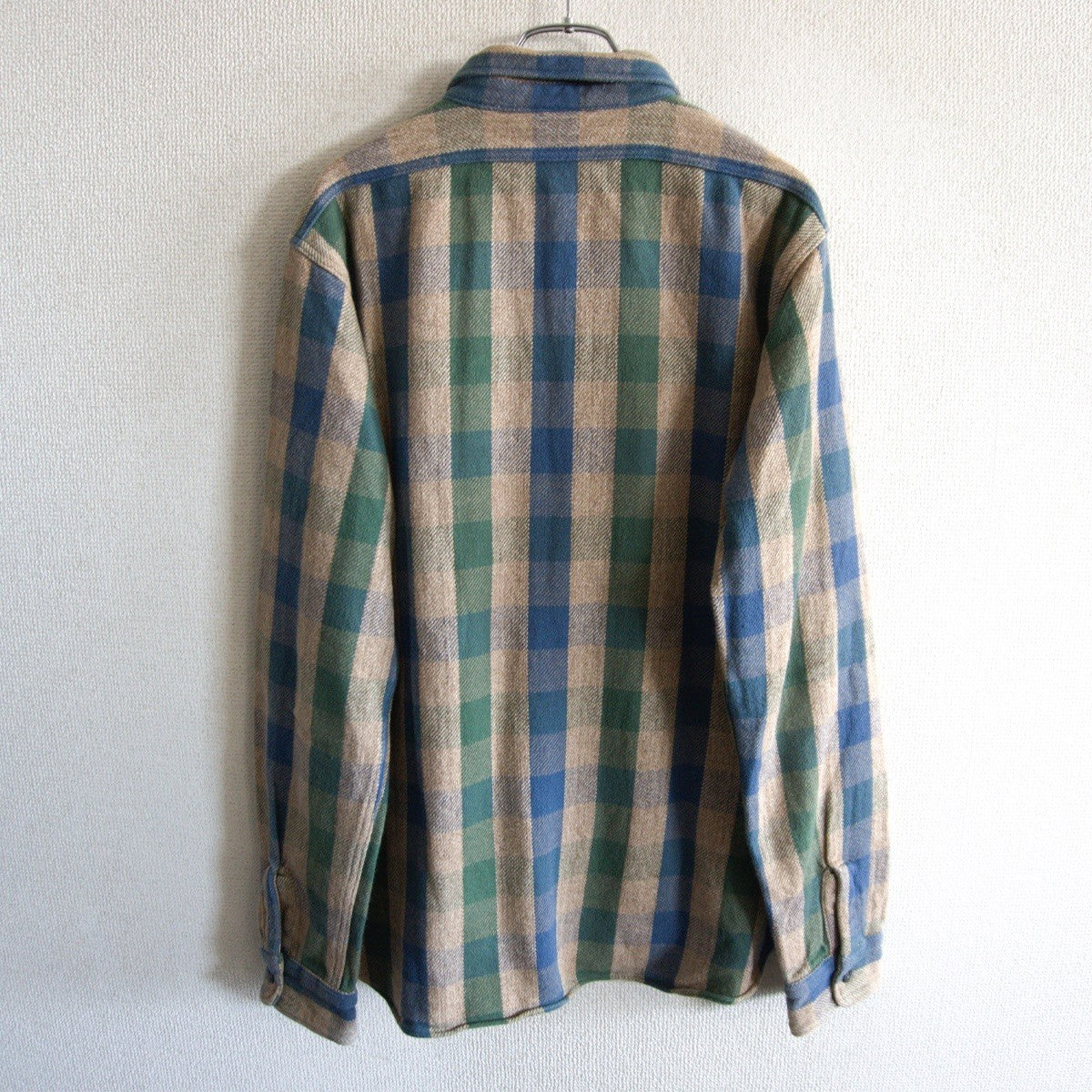 WAREHOUSE Block Check Flannel Shirt Gusseted Size XL