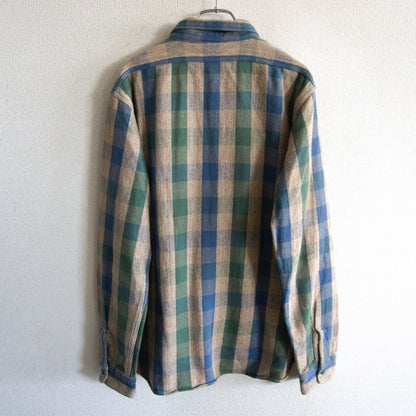 WAREHOUSE Block Check Flannel Shirt Gusseted Size XL