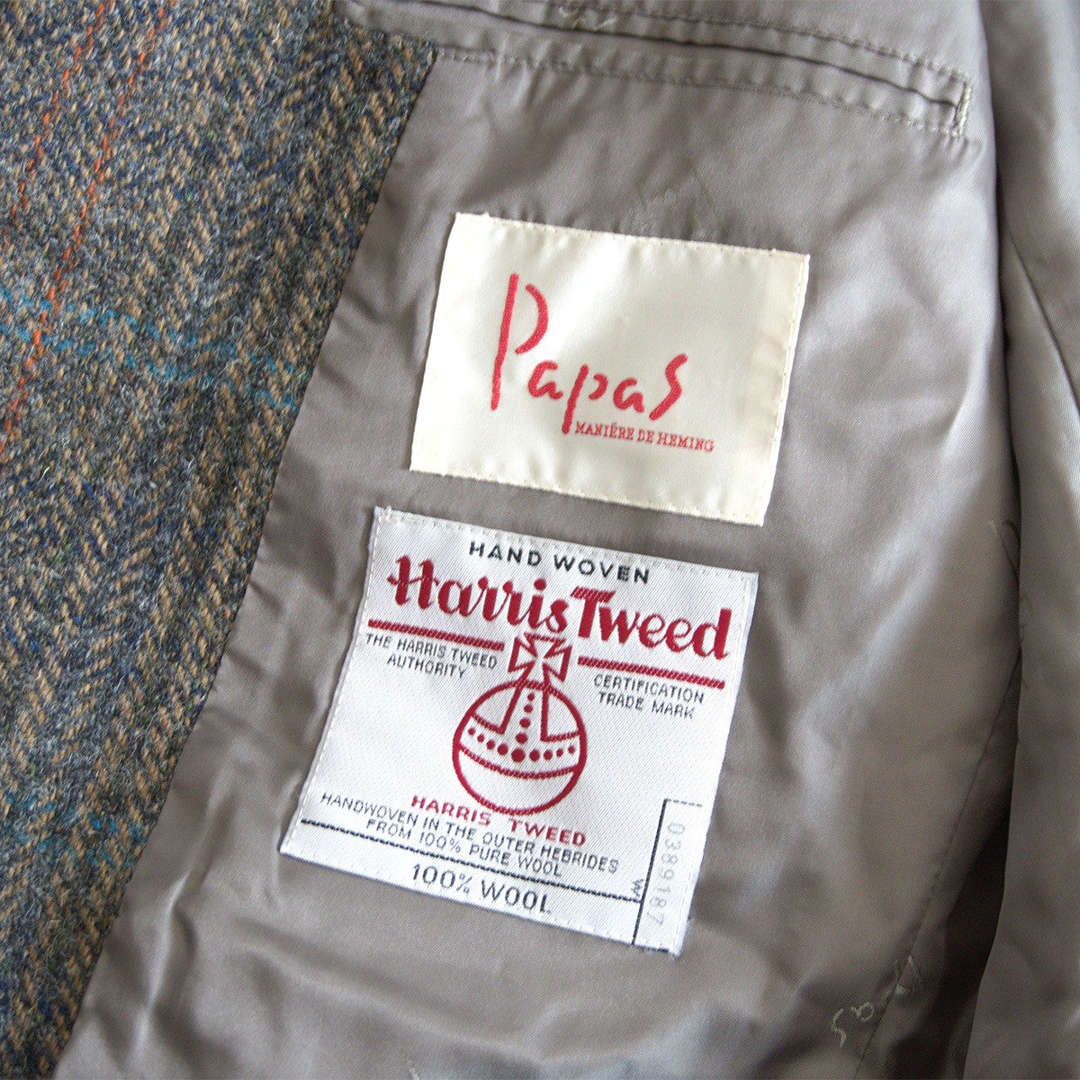 Harris Tweed x Papas Tweed 2B Tailored Jacket Size L