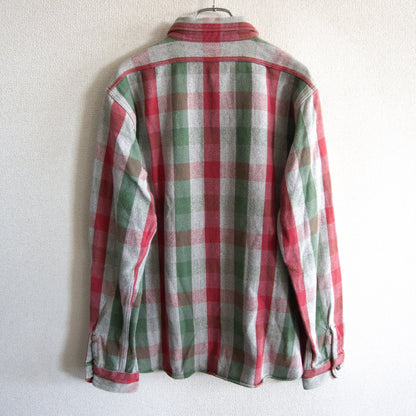 WAREHOUSE Block Check Flannel Shirt Gusseted Size XL