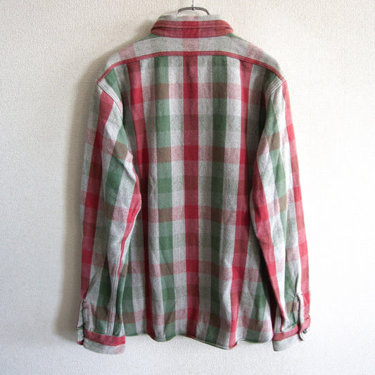 WAREHOUSE Block Check Flannel Shirt Gusseted Size XL