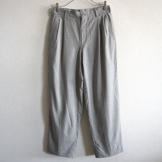 GIANNI VERSACE 90s Gray Striped Wide Slacks Pants Size 46