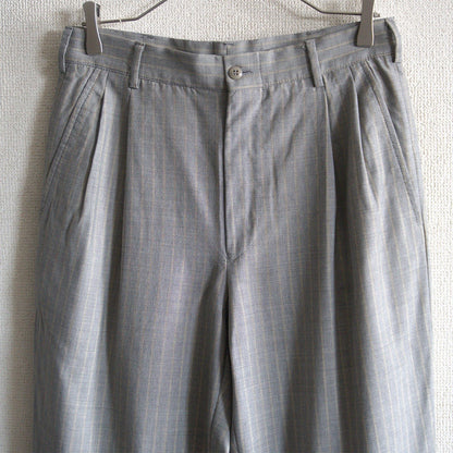 GIANNI VERSACE 90s Gray Striped Wide Slacks Pants Size 46
