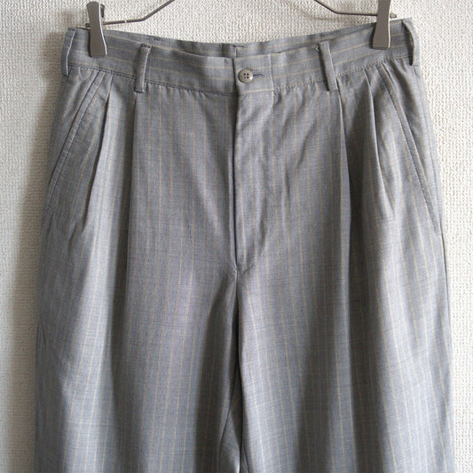 GIANNI VERSACE 90s Gray Striped Wide Slacks Pants Size 46