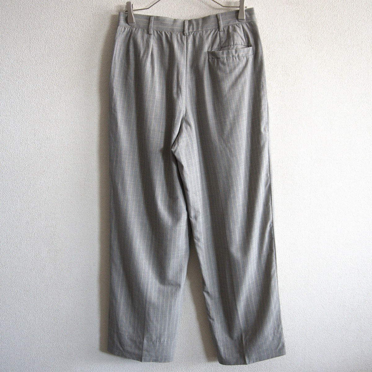 GIANNI VERSACE 90s Gray Striped Wide Slacks Pants Size 46