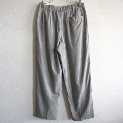 GIANNI VERSACE 90s Gray Striped Wide Slacks Pants Size 46