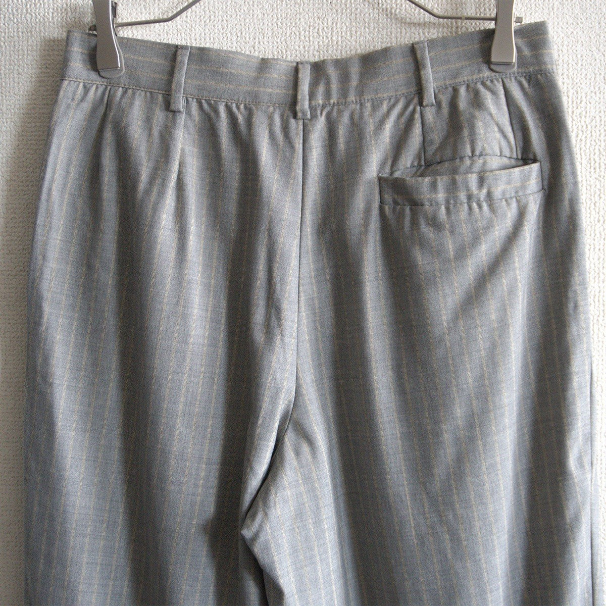 GIANNI VERSACE 90s Gray Striped Wide Slacks Pants Size 46