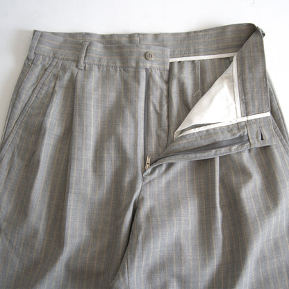 GIANNI VERSACE 90s Gray Striped Wide Slacks Pants Size 46