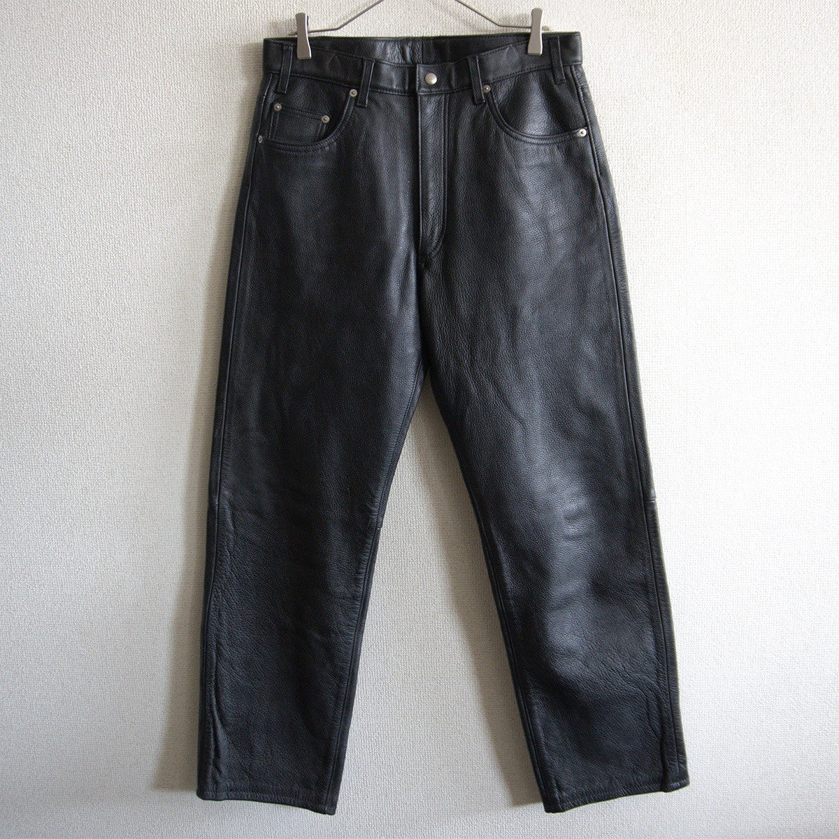 STUDIO D'ARTISAN Leather Pants Black Size 40
