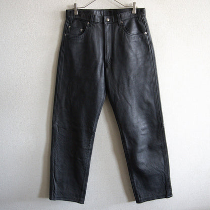 STUDIO D'ARTISAN Leather Pants Black Size 40