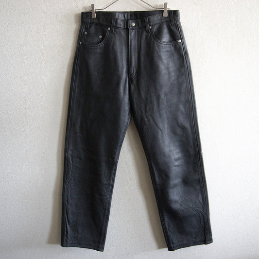 STUDIO D'ARTISAN Leather Pants Black Size 40