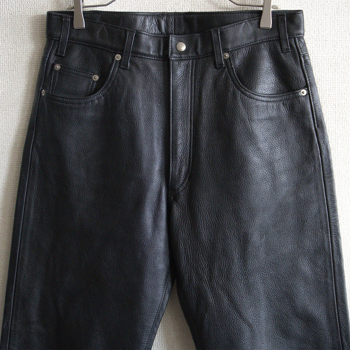STUDIO D'ARTISAN Leather Pants Black Size 40