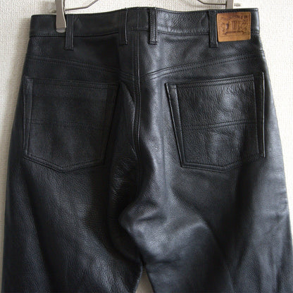 STUDIO D'ARTISAN Leather Pants Black Size 40