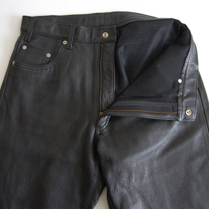 STUDIO D'ARTISAN Leather Pants Black Size 40