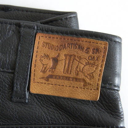 STUDIO D'ARTISAN Leather Pants Black Size 40