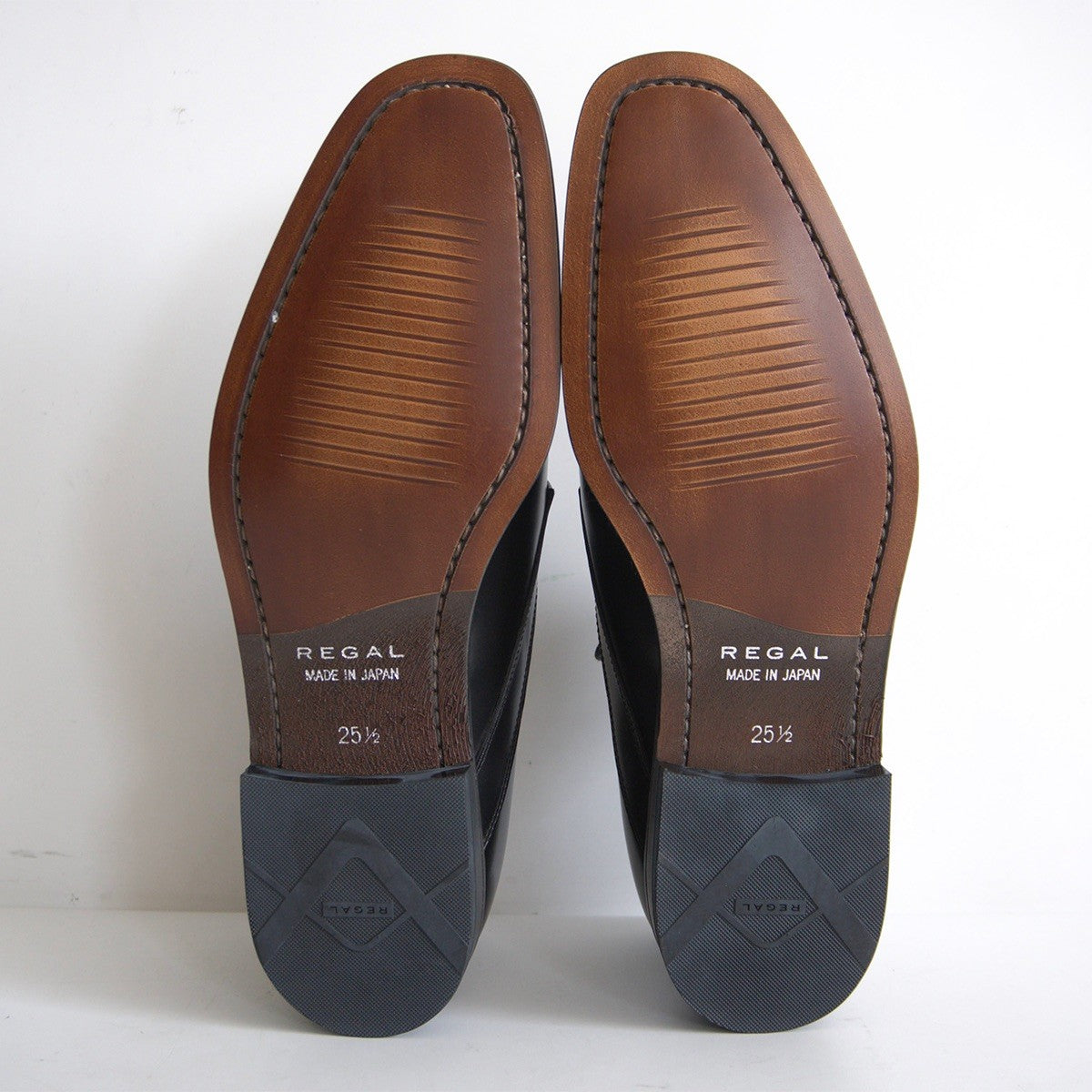 REGAL U-Tip Leather Dress Shoes Black Size 25.5