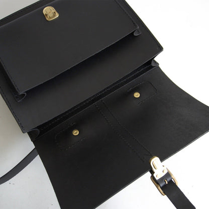 HERZ 1-Belt 3-Way Leather Business Bag Black Size ONE SIZE
