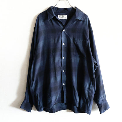 WACKO MARIA Ombre Check Rayon Open Collar Shirt Size L