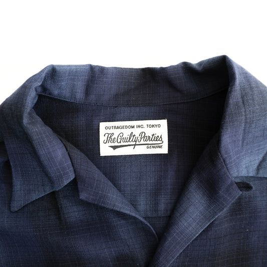 WACKO MARIA Ombre Check Rayon Open Collar Shirt Size L