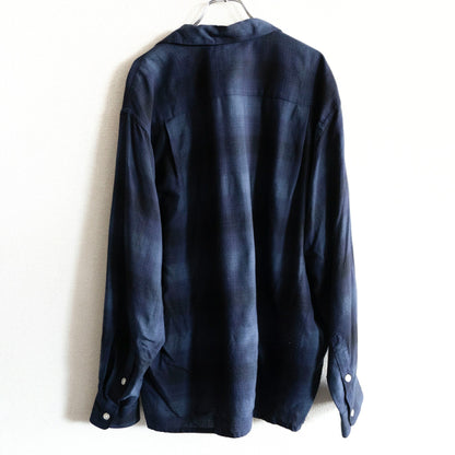 WACKO MARIA Ombre Check Rayon Open Collar Shirt Size L