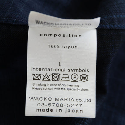 WACKO MARIA Ombre Check Rayon Open Collar Shirt Size L