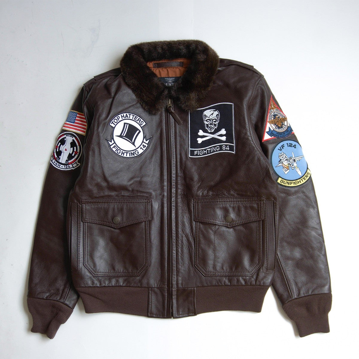 HOUSTON G-1 Leather Flight Jacket Brown Size L