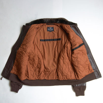HOUSTON G-1 Leather Flight Jacket Brown Size L