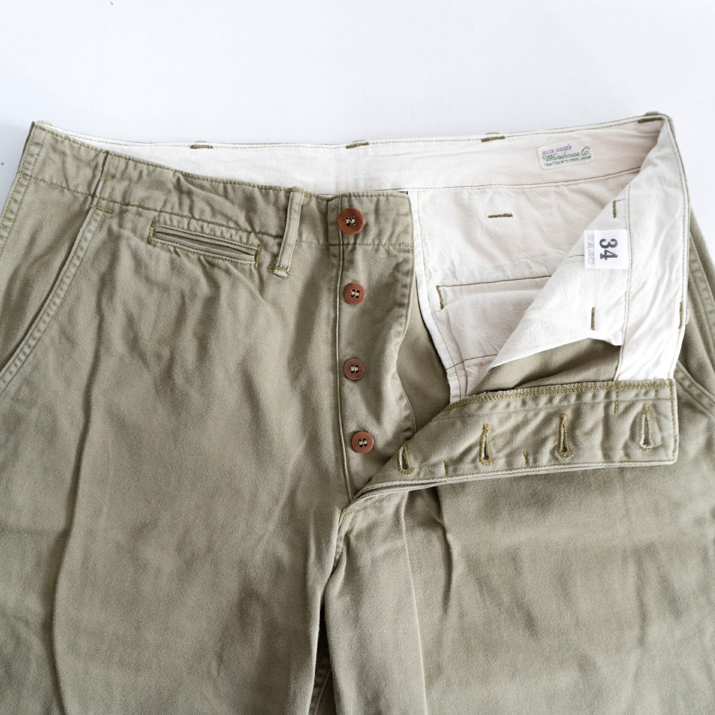 WAREHOUSE Lot.1082 Chino Pants Selvedge Weapon Cloth Size 34