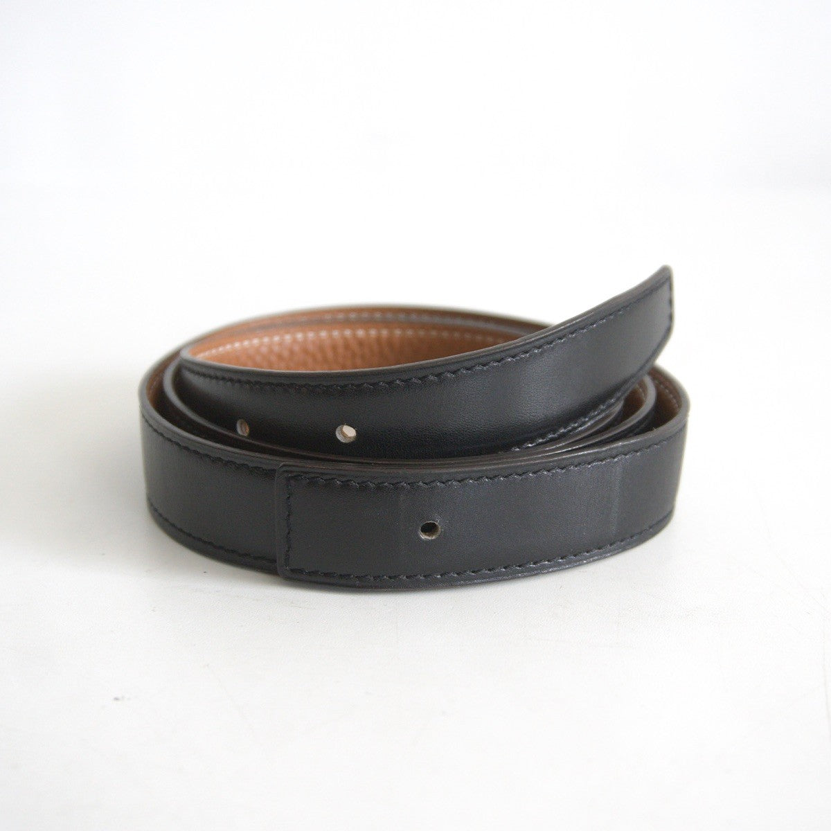 HERMES Kit Reversible Leather Belt Black Brown Size 95