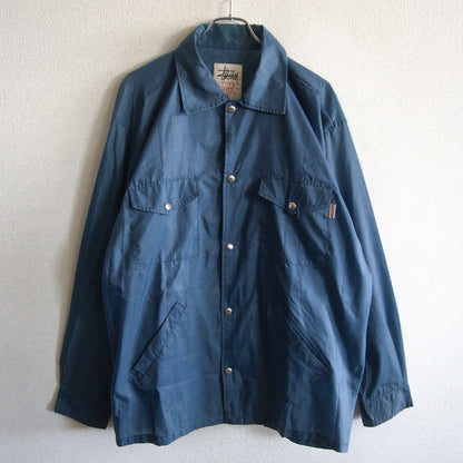 OLD STUSSY 90s USA Nylon Snap Button Jacket Size L
