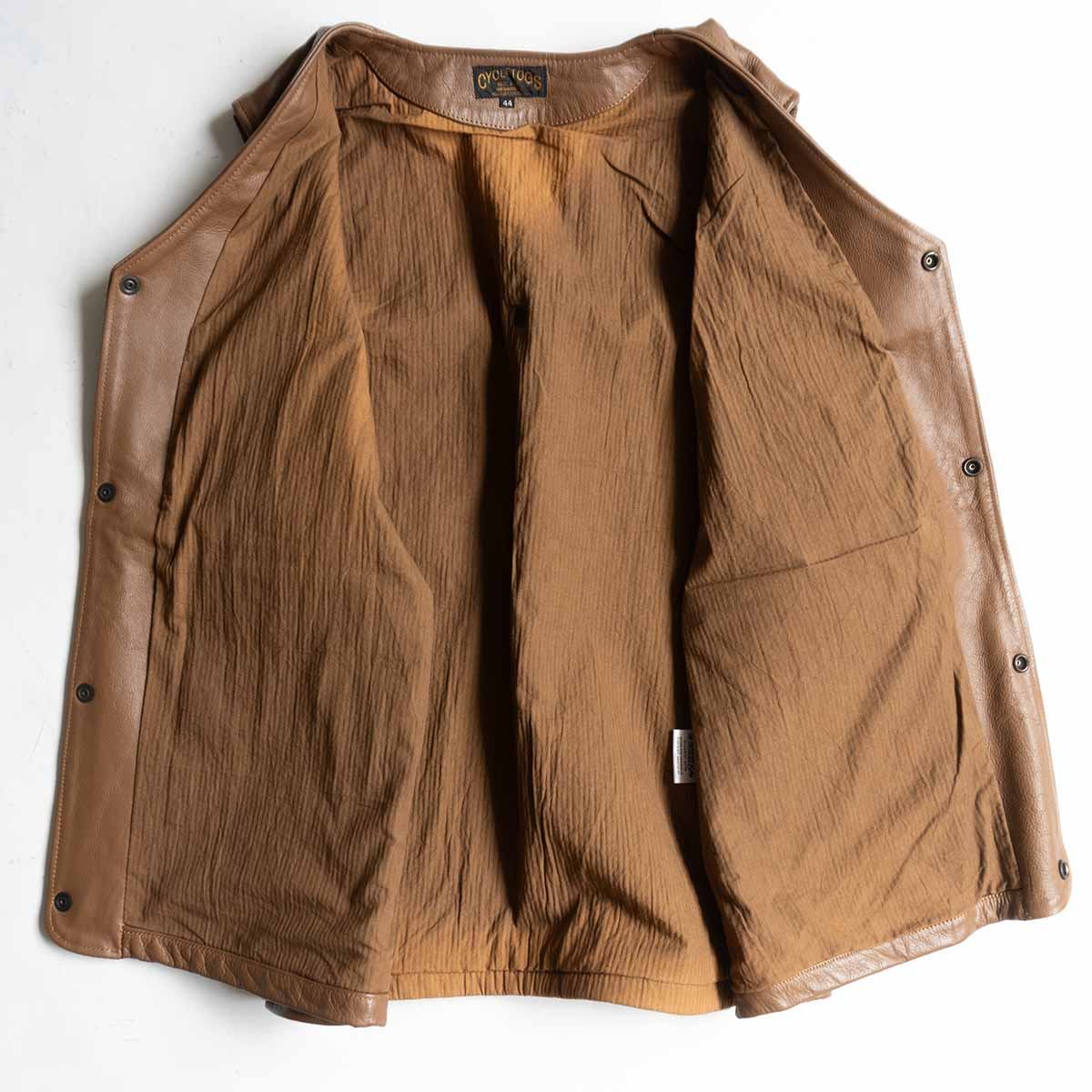 FORT MORGAN VEST Brown Steerhide Leather Vest Size 44