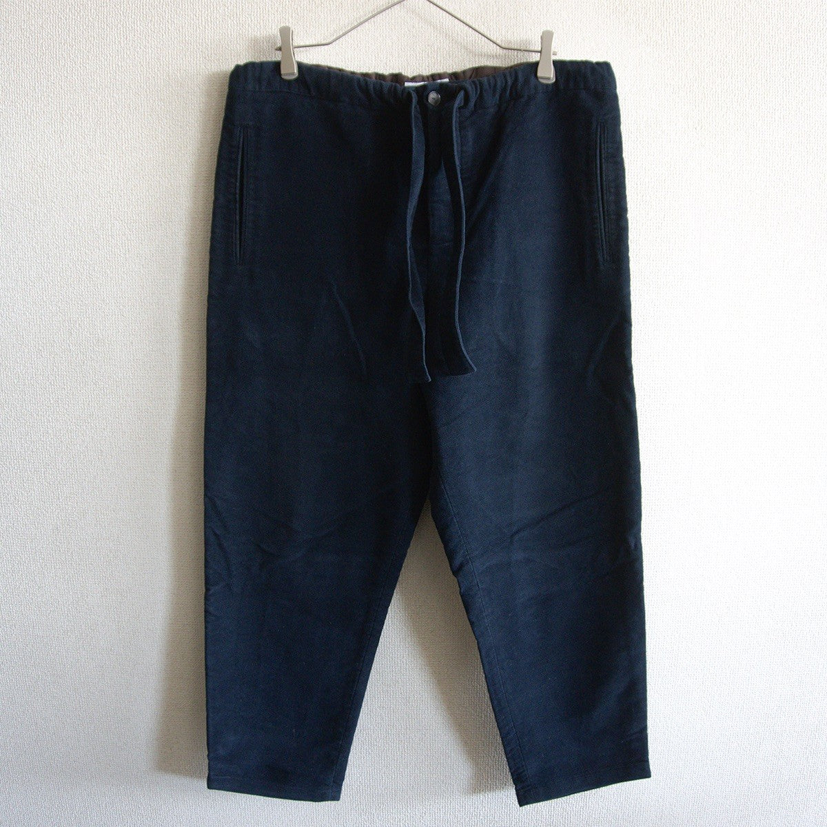 UMIT BENAN Navy Moleskin Easy Trousers Size 44