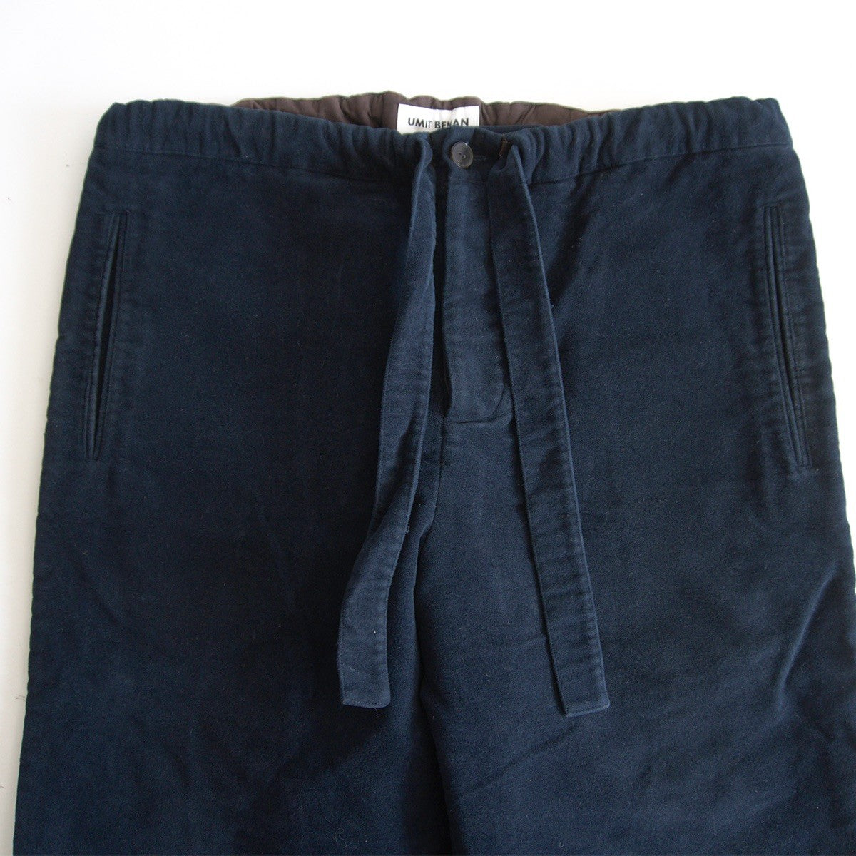 UMIT BENAN Navy Moleskin Easy Trousers Size 44