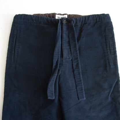 UMIT BENAN Navy Moleskin Easy Trousers Size 44