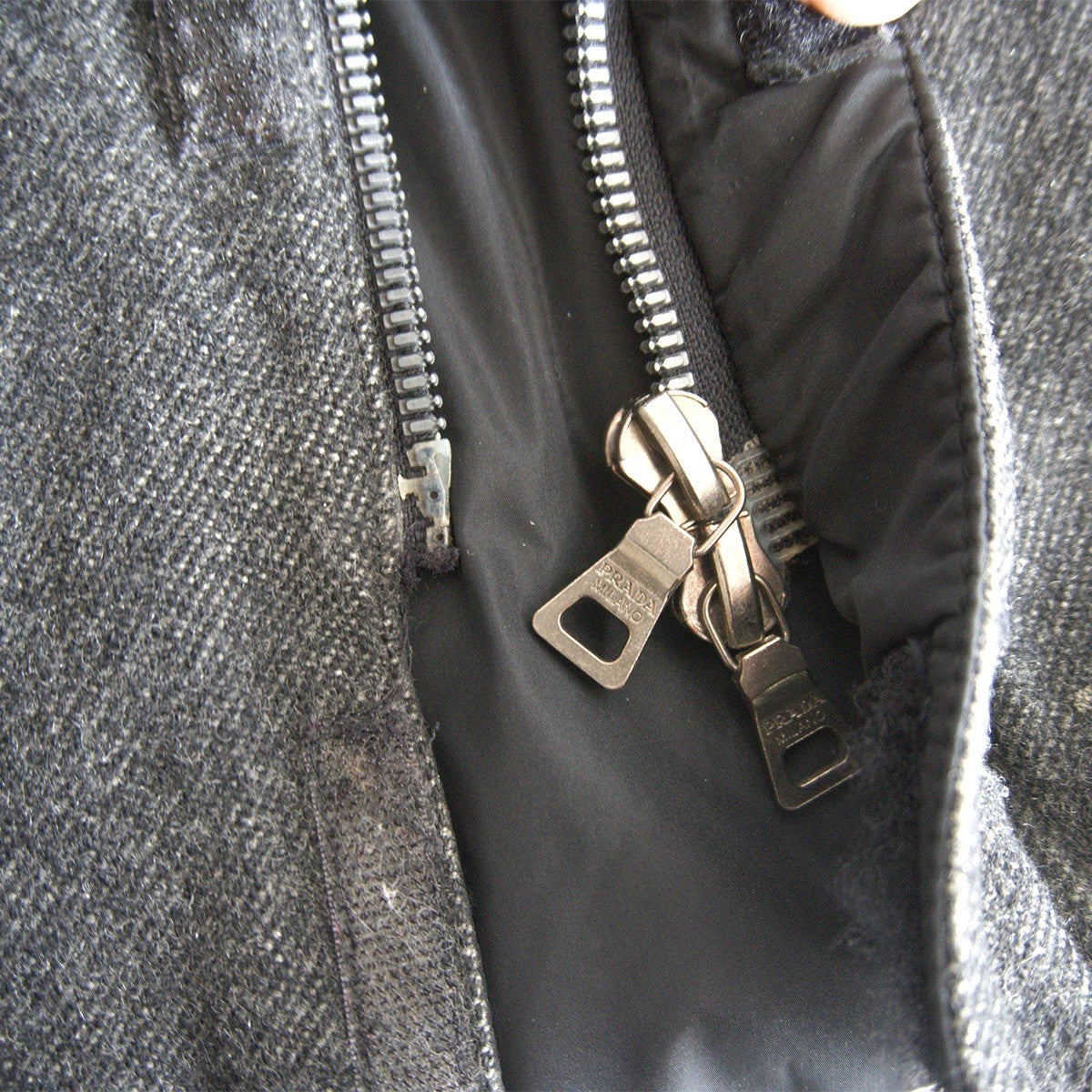 PRADA SPORT Gray Wool Zip Up Jacket SGV62 Size 46
