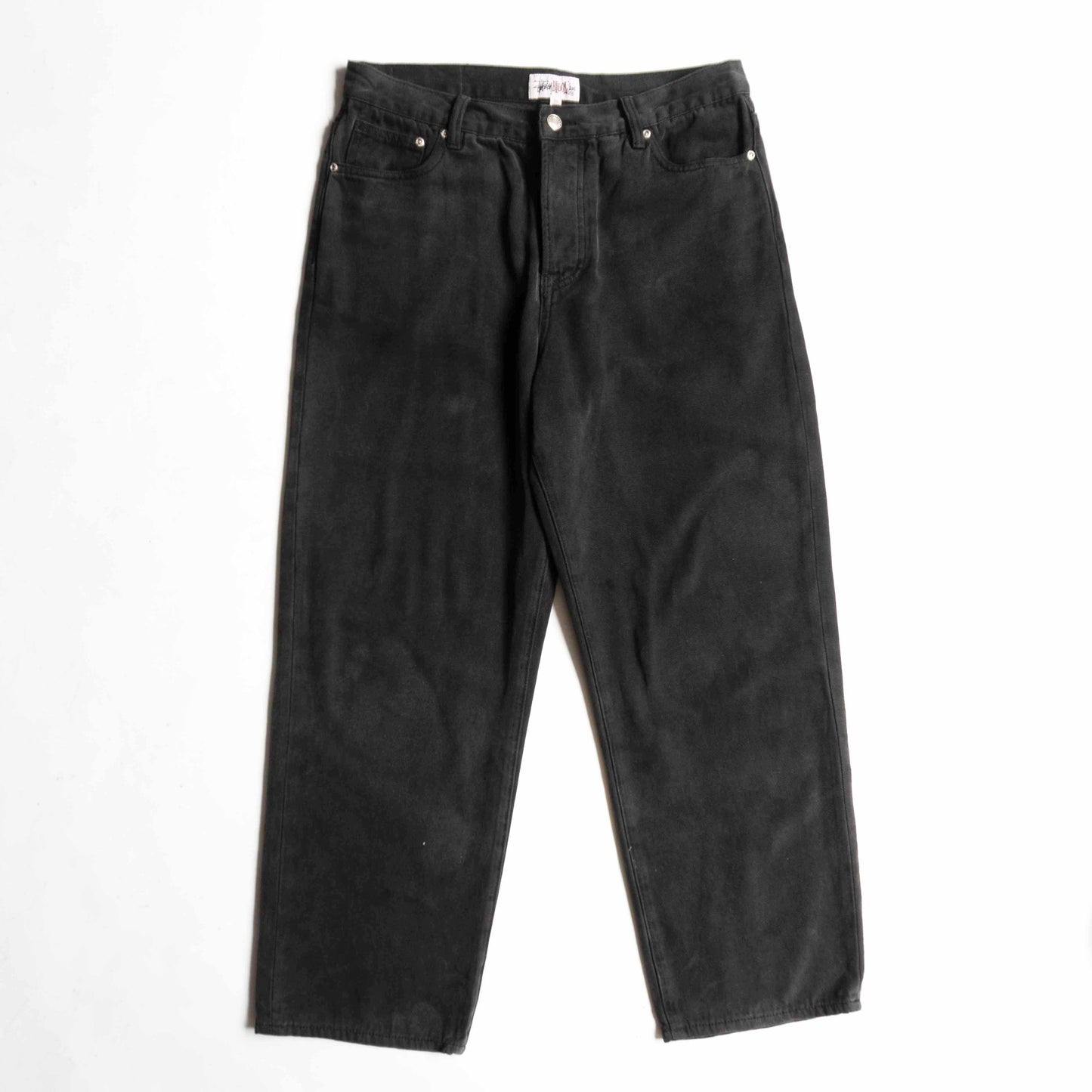 STUSSY Washed Canvas Big OL Black Denim Jeans Size 30