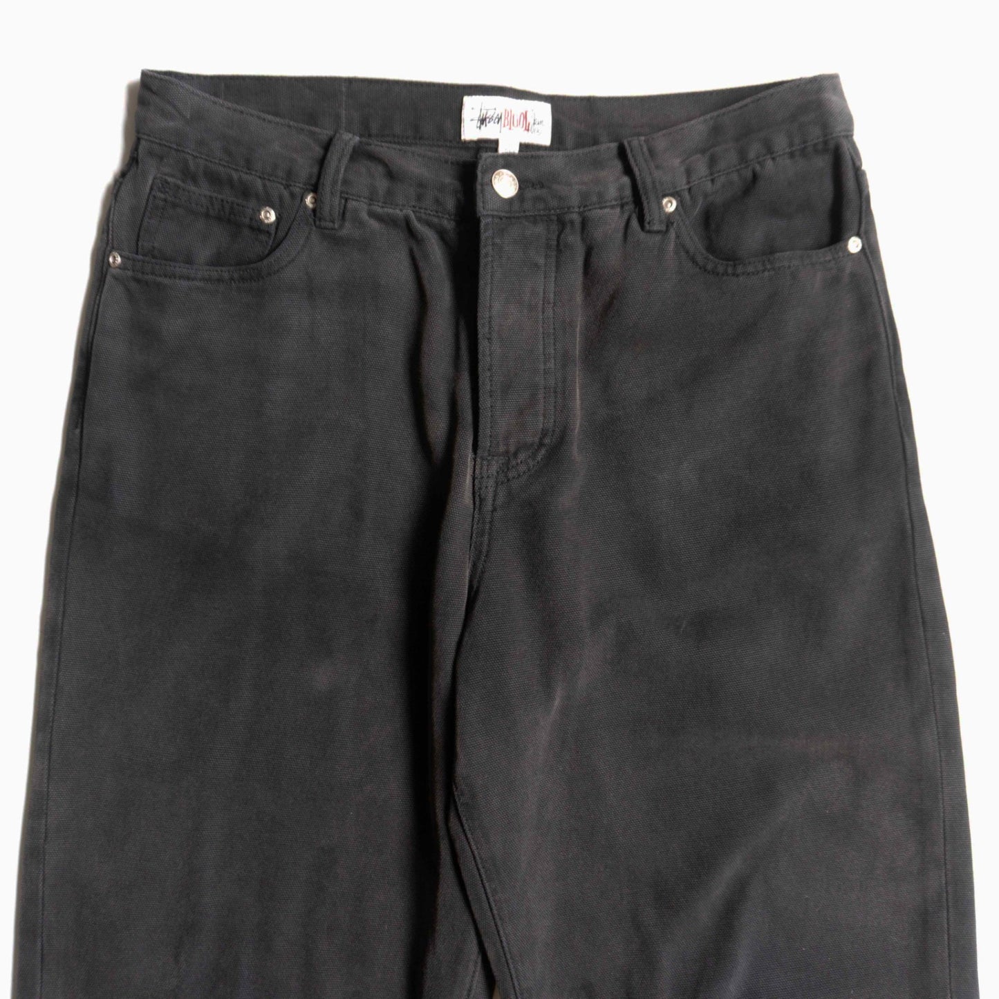 STUSSY Washed Canvas Big OL Black Denim Jeans Size 30