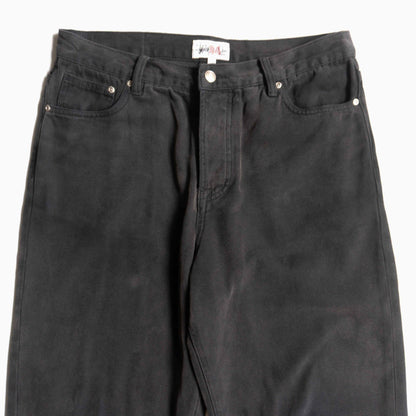 STUSSY Washed Canvas Big OL Black Denim Jeans Size 30