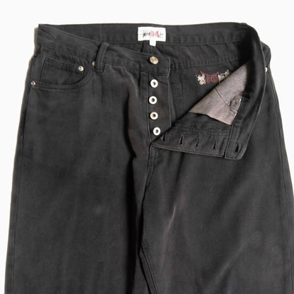 STUSSY Washed Canvas Big OL Black Denim Jeans Size 30