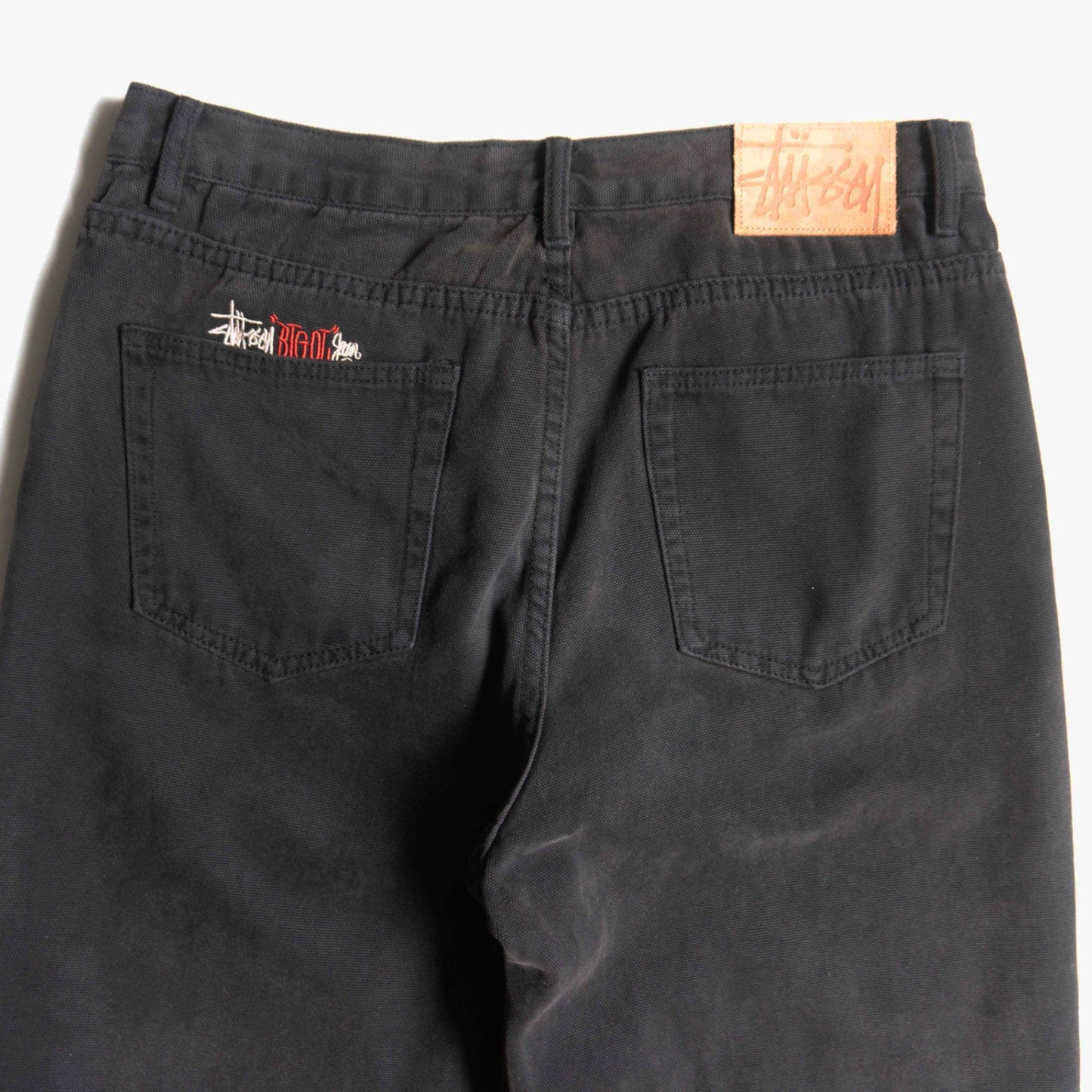 STUSSY Washed Canvas Big OL Black Denim Jeans Size 30