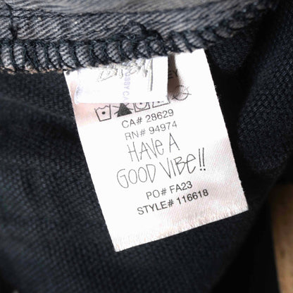 STUSSY Washed Canvas Big OL Black Denim Jeans Size 30