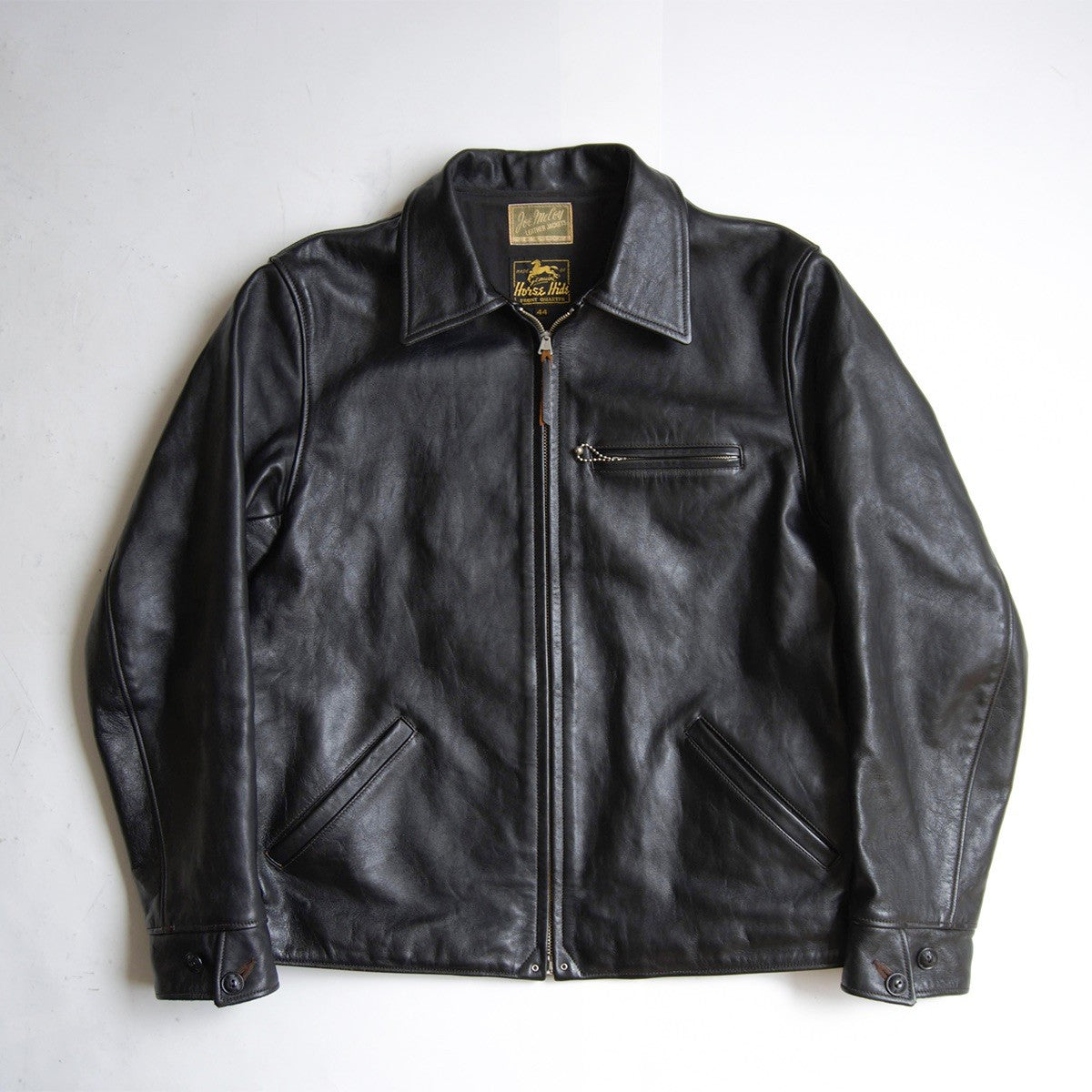 JOE MCCOY '30s Nelson Sport Horsehide Jacket Black Size 44