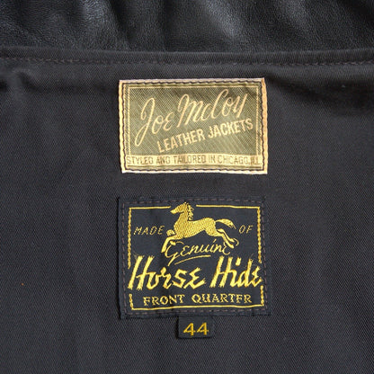 JOE MCCOY '30s Nelson Sport Horsehide Jacket Black Size 44